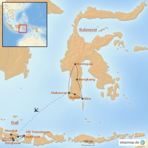 Karte zur 22 Tage Rundreise